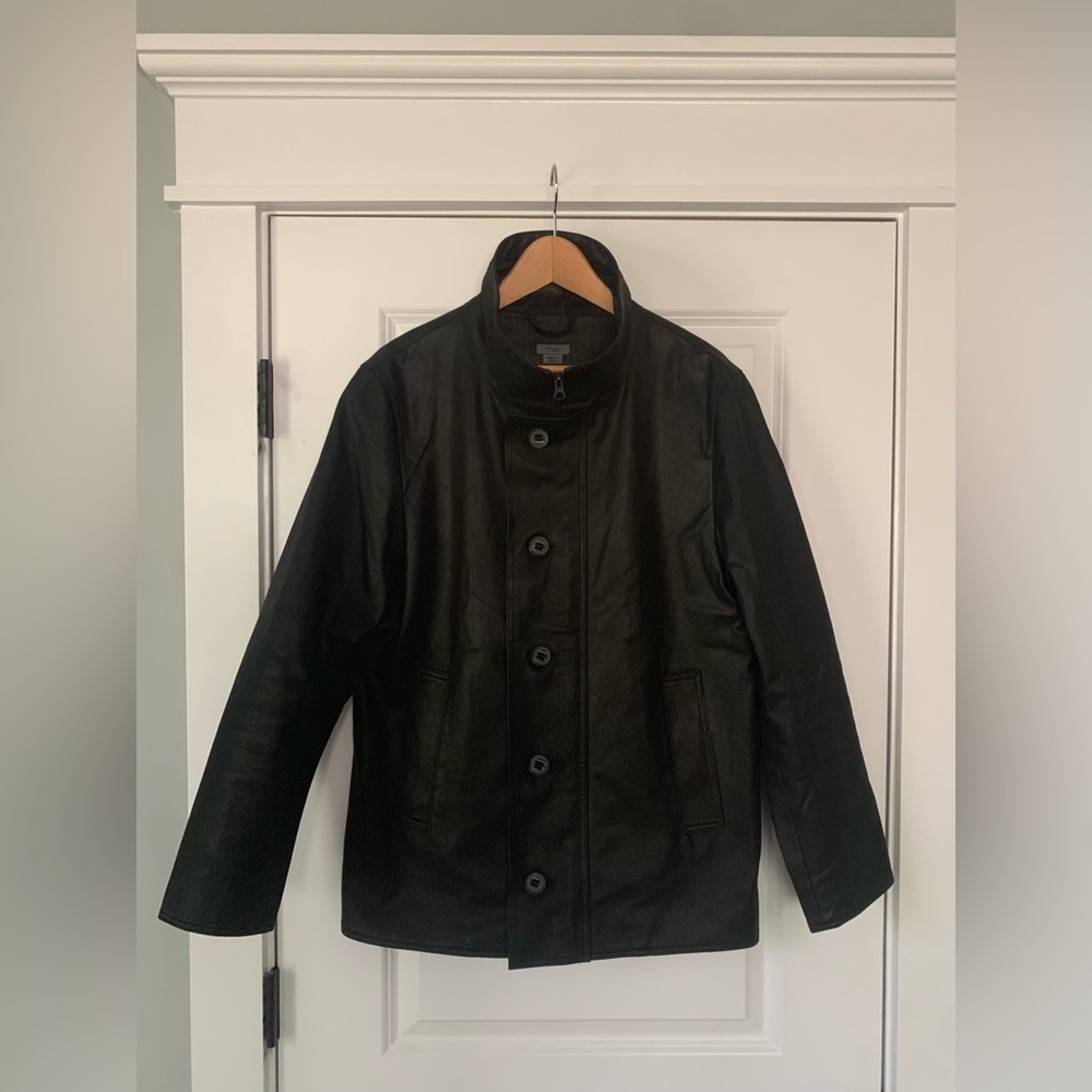Men's Black Waxed Urban Field Jacket by m0851 / made in Canada / size XS